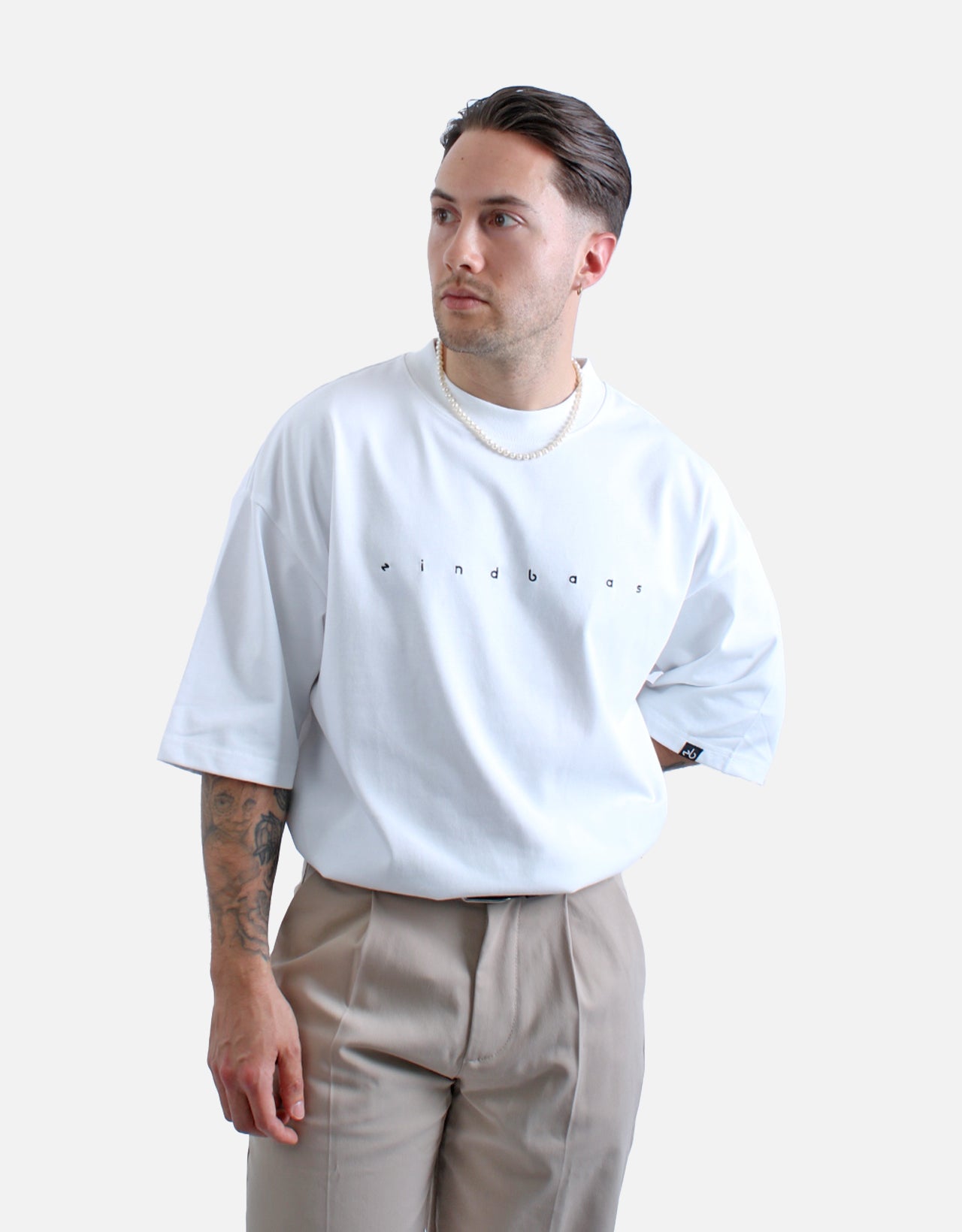 Oversized T-Shirt - eindbaas - White/Black - Heavyweight